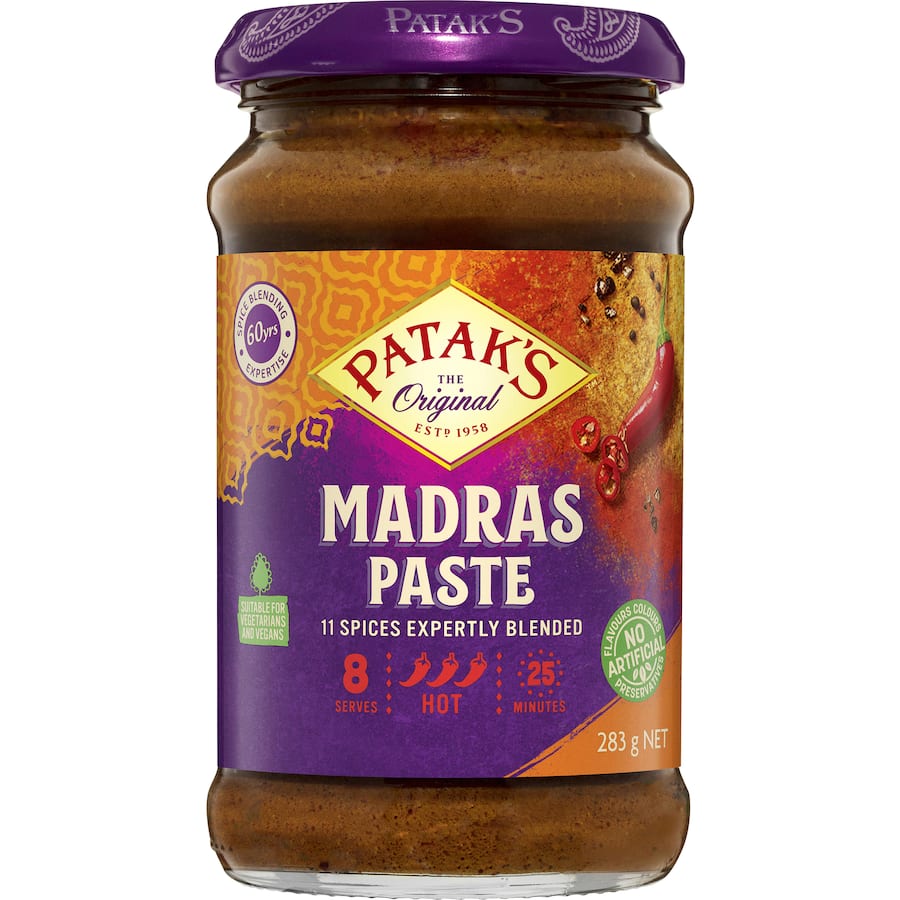 Pataks Curry Paste Madras Hot Jar 283g