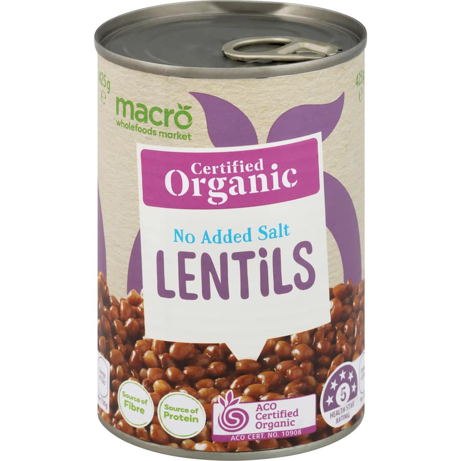 Macro Organic Lentils No Added Salt Can 425g