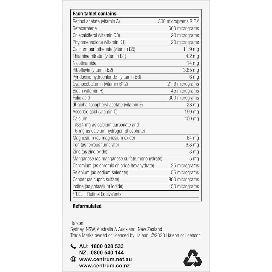 Centrum Women Daily Multivitamin Supplement Tablets 90pack