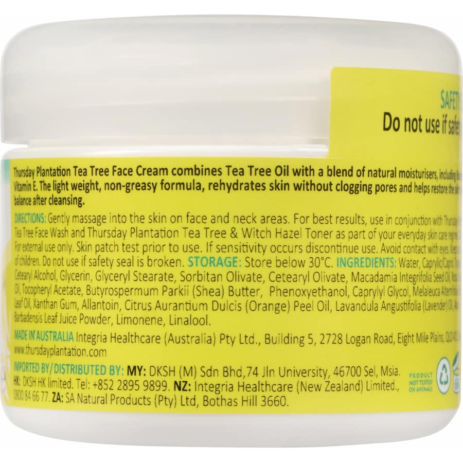Thursday Plantation Tea Tree Day Cream With Rosehip And Vitamin E 65g