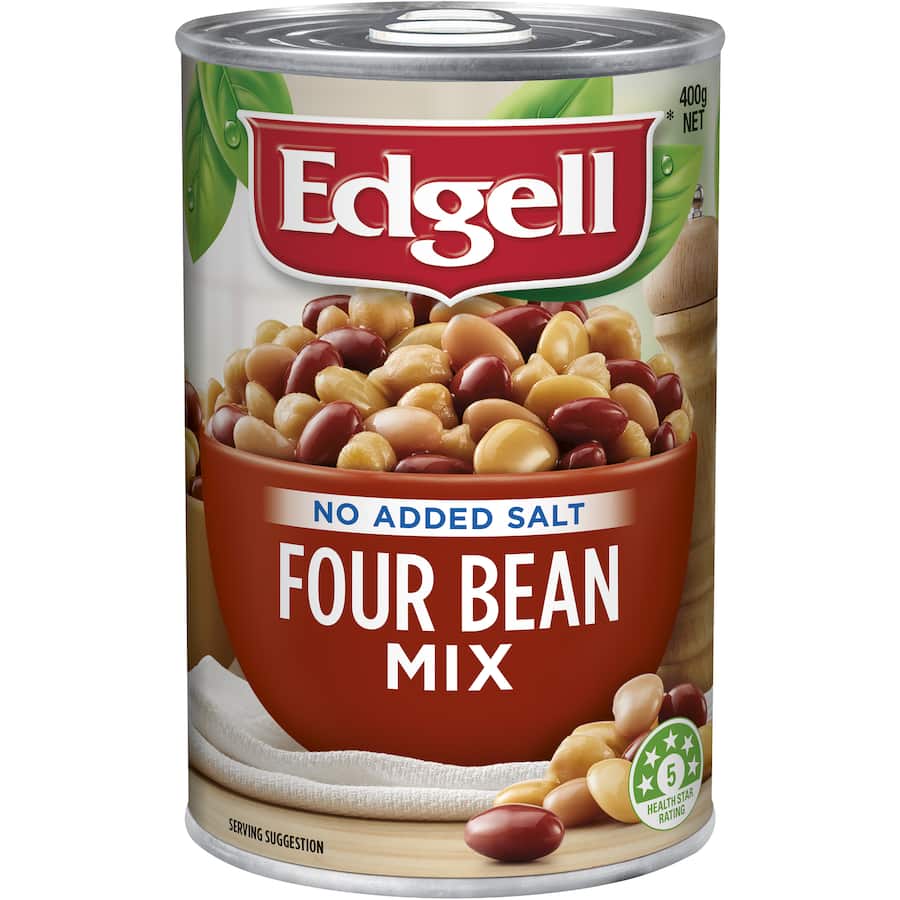 Edgell Beans Four Bean Mix No Added Salt Can 400g