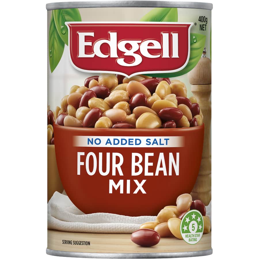 Edgell Beans Four Bean Mix No Added Salt Can 400g
