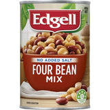 Edgell Beans Four Bean Mix No Added Salt Can 400g