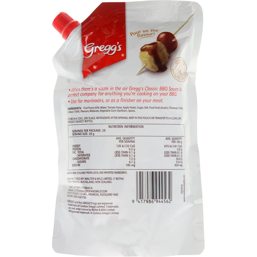 Greggs Bbq Sauce  Pouch refil 590g