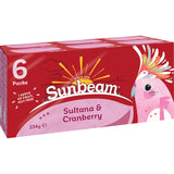 Sunbeam Fruit Snack Sultana & Cranberry 234g 6 x 39g