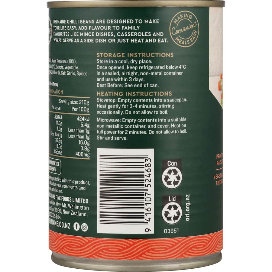 Delmaine Beans Chilli 420g