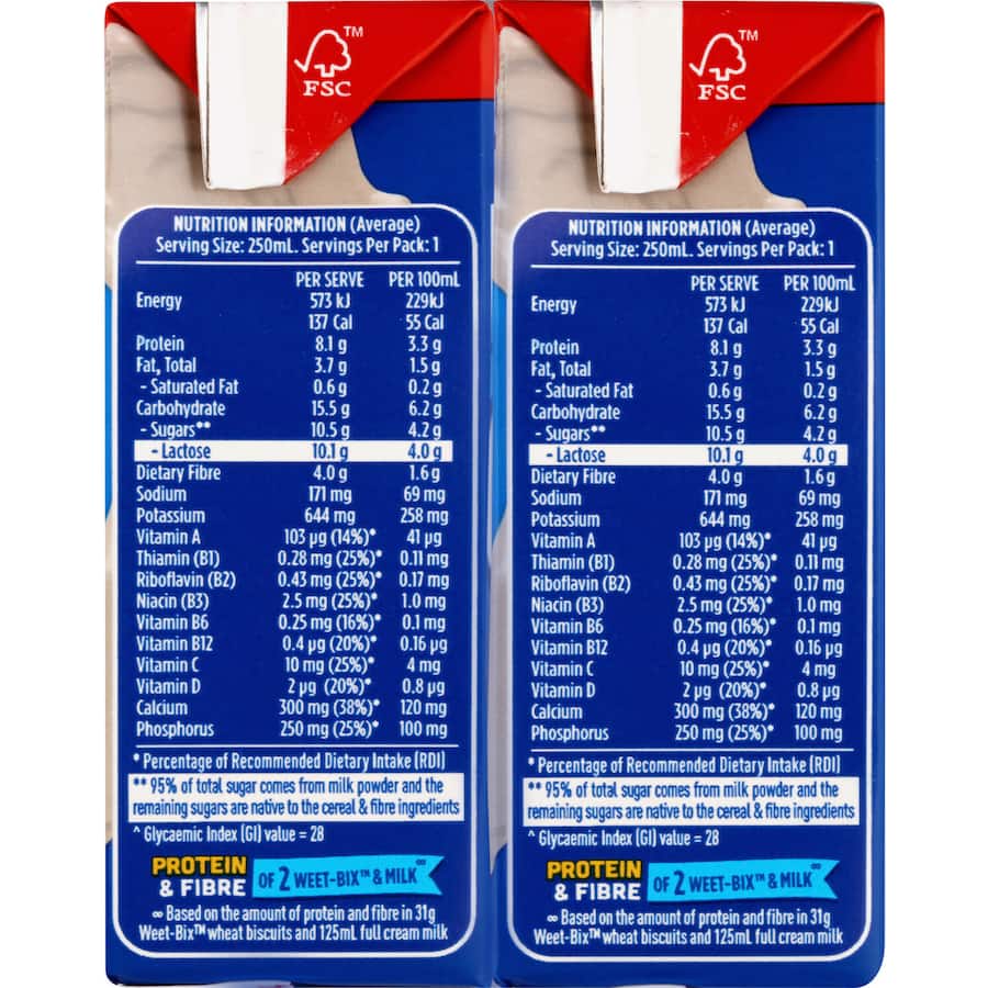 Sanitarium Up & Go Liquid Breakfast Vanilla No Added Sugar 6pk 250mL