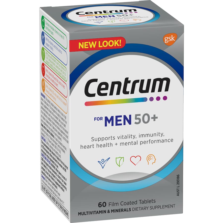 Centrum Men 50+ Daily Multivitamin Supplements Tablets 60pack