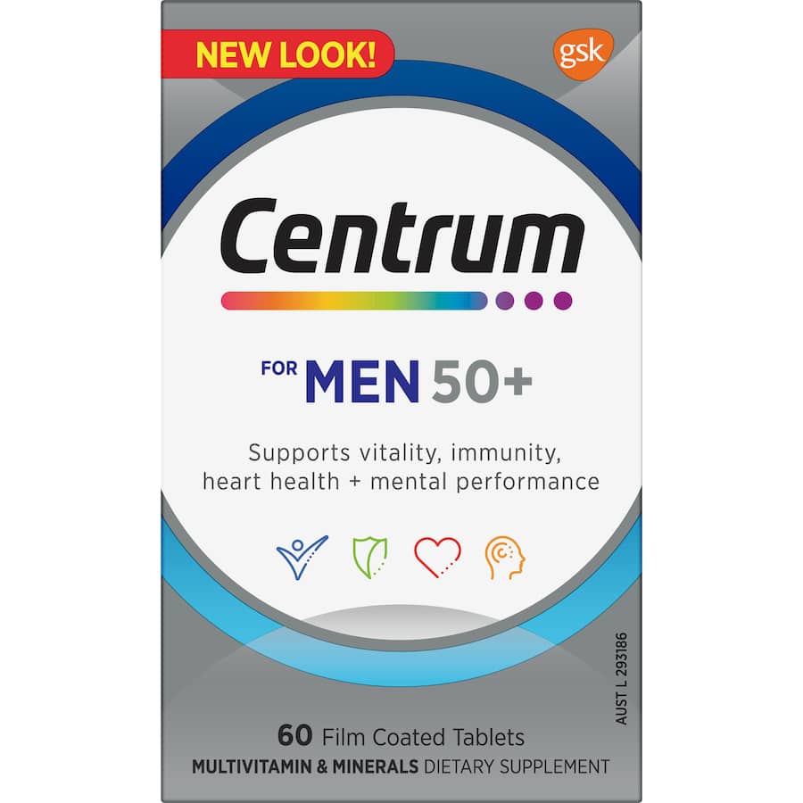 Centrum Men 50+ Daily Multivitamin Supplements Tablets 60pack