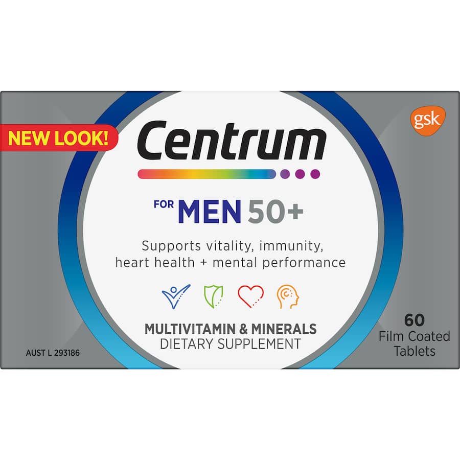Centrum Men 50+ Daily Multivitamin Supplements Tablets 60pack