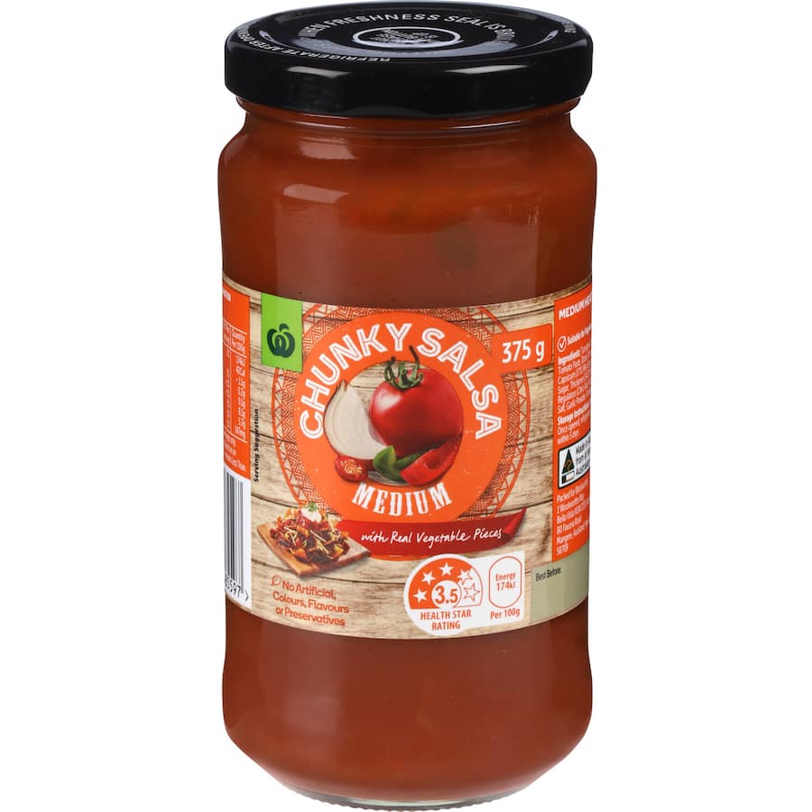 Woolworths Salsa Medium Chunky Jar 375g