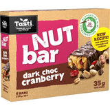 Tasti Nut Bars Dark Choc Cranberry 6pk 210g