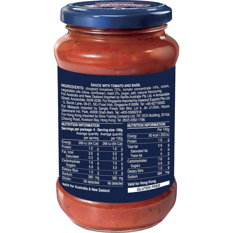 Barilla Pasta Sauce Basilco Basil & Tomato 400g