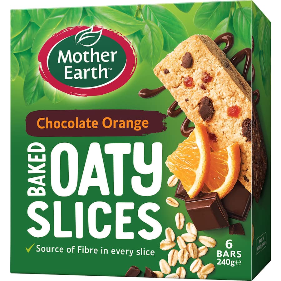 Mother Earth Oaty Slices Oat Bars Chocolate Orange 6pk 240g