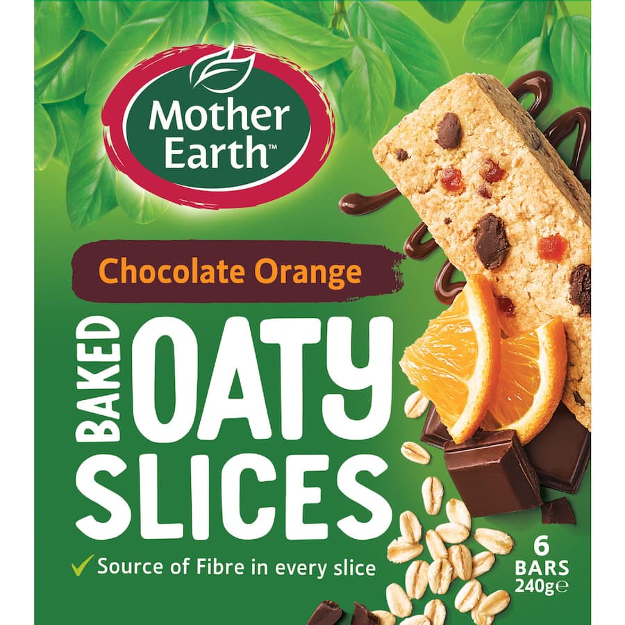 Mother Earth Oaty Slices Oat Bars Chocolate Orange 6pk 240g