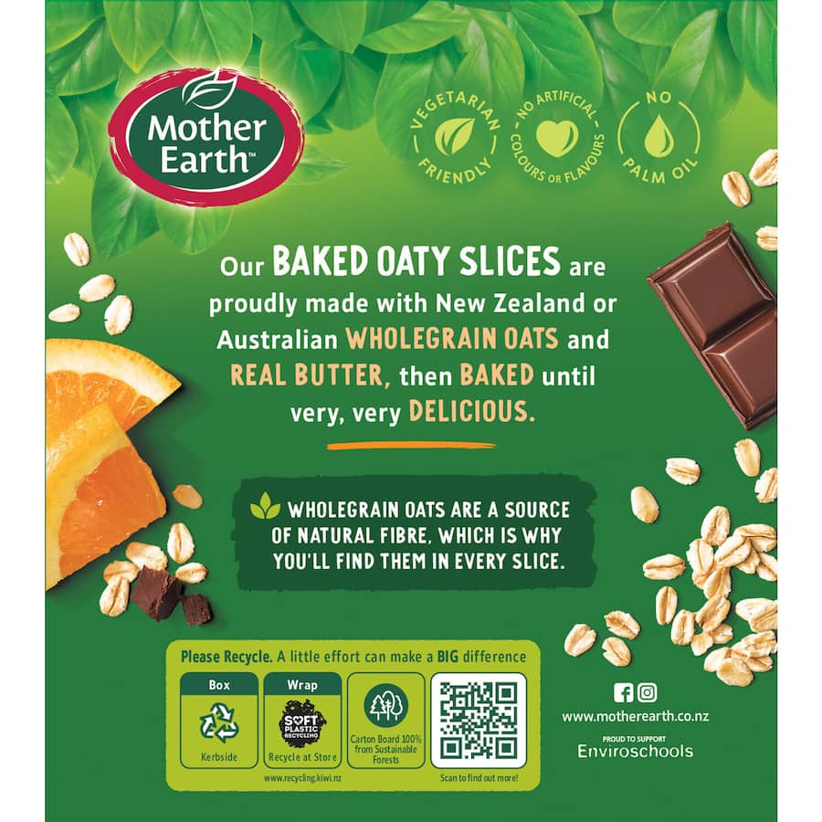Mother Earth Oaty Slices Oat Bars Chocolate Orange 6pk 240g
