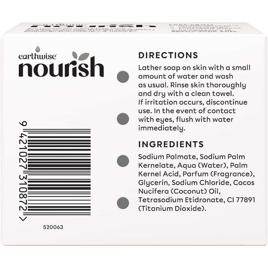Earthwise Nourish Soap Coconut & Gardenia 90g bars 3pack