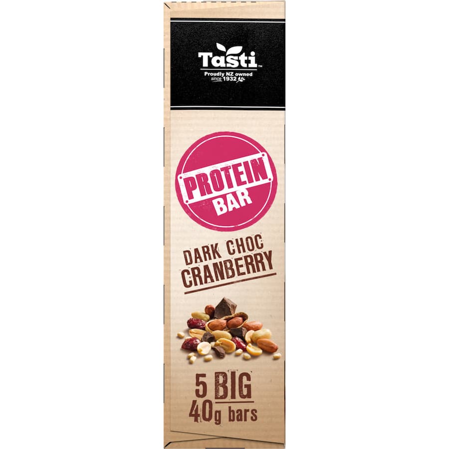 Tasti Protein Bars Dark Choc Cranberry 5pk 200g