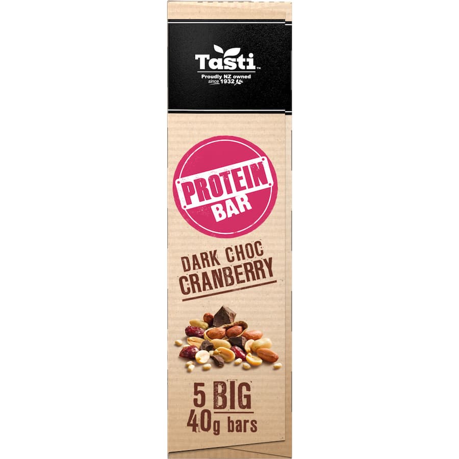 Tasti Protein Bars Dark Choc Cranberry 5pk 200g