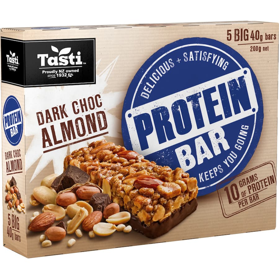 Tasti Protein Bars Dark Choc Almond 5pk 200g