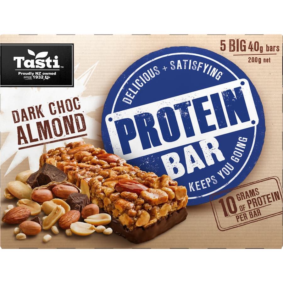 Tasti Protein Bars Dark Choc Almond 5pk 200g