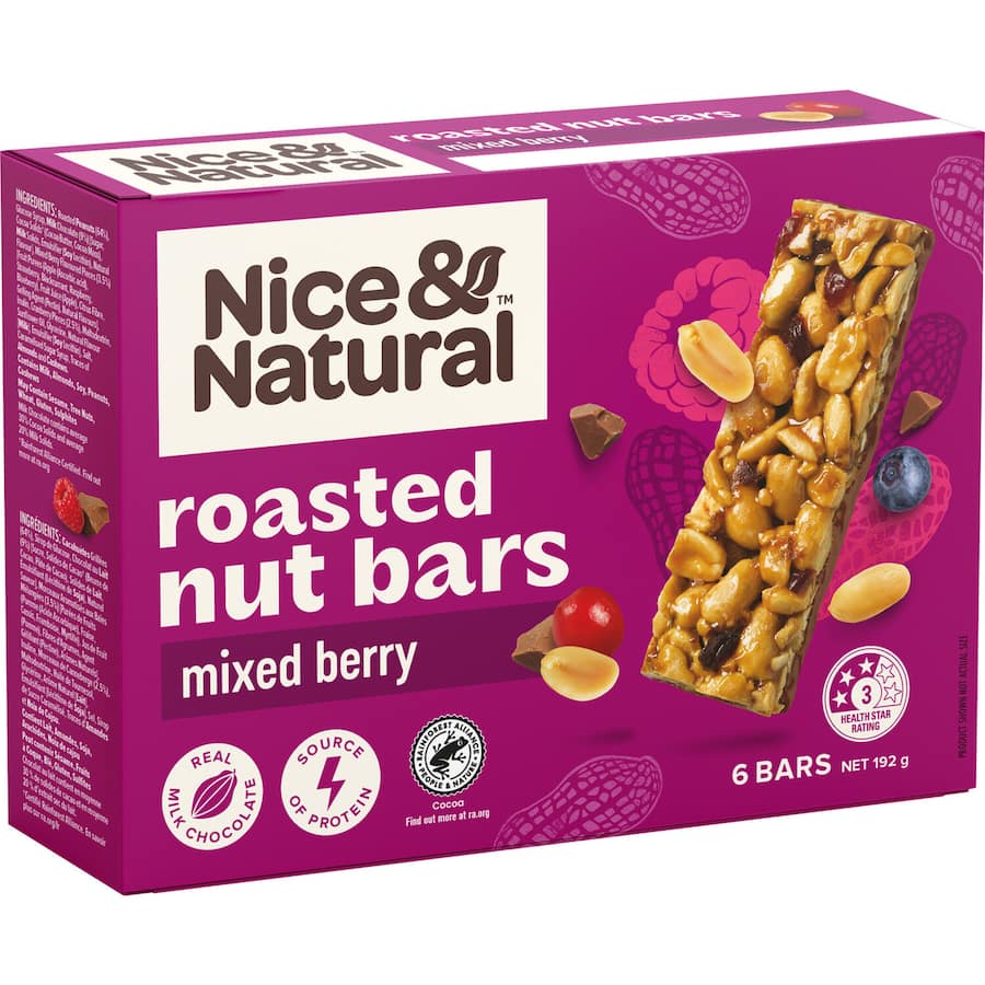 Nice & Natural Nut Bars Mixed Berry 6pk 192g