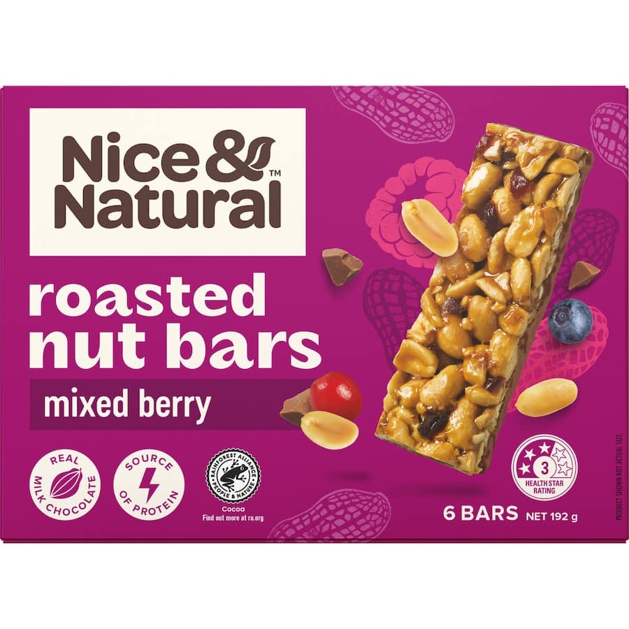 Nice & Natural Nut Bars Mixed Berry 6pk 192g