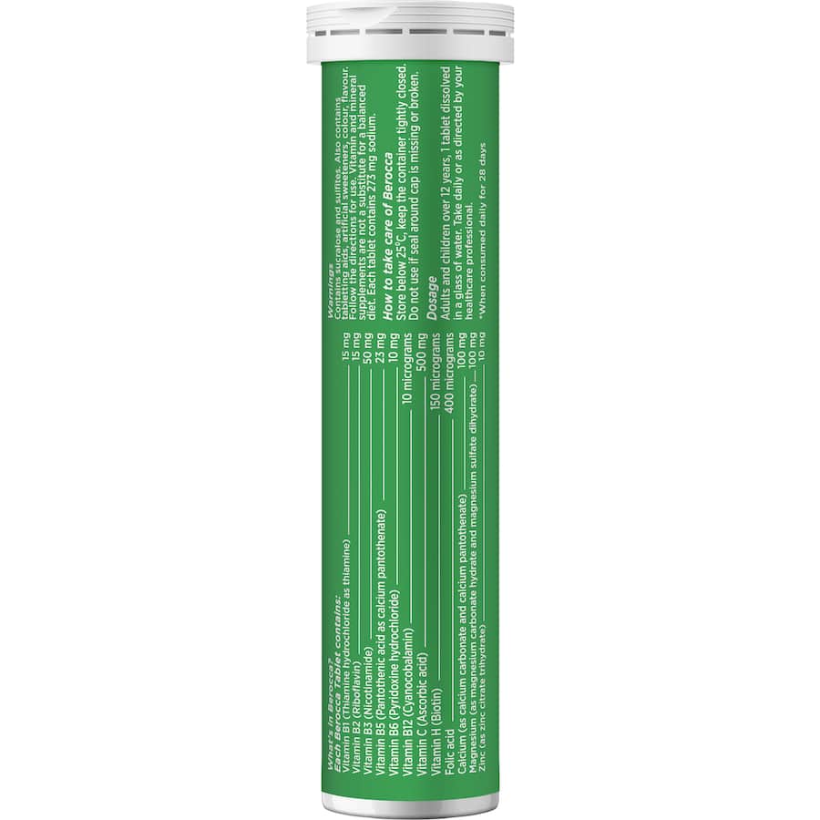 Berocca Energy Effervescent Tablets Vitamin C Mango & Orange 30pack