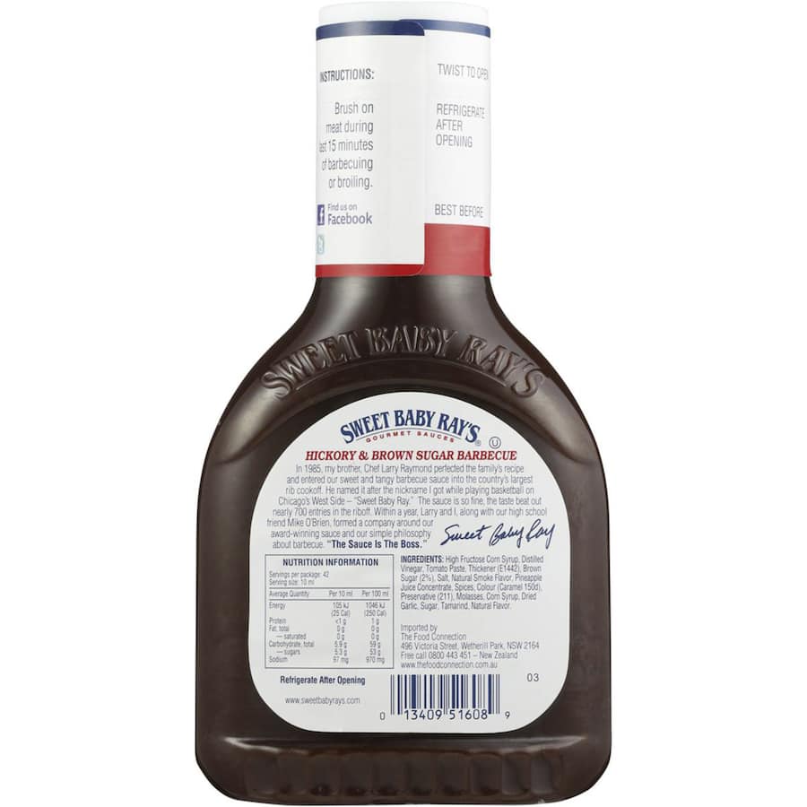 Sweet Baby Rays Bbq Sauce Hickory & Brown Sugar 425mL