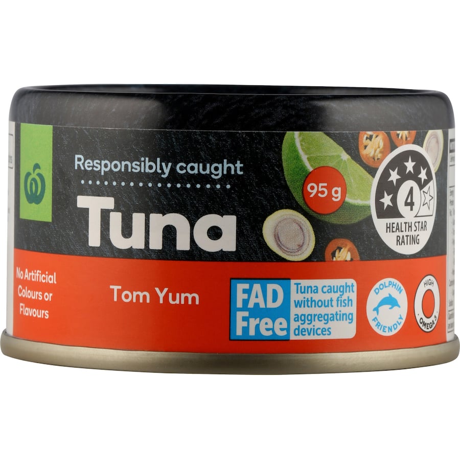 Woolworths Tuna Tom Yum Tear tab can 95g