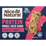 Nice & Natural Protein Nut Bars Wholeseed Cranberry Raspberry 5pk 150g
