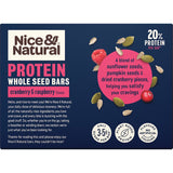 Nice & Natural Protein Nut Bars Wholeseed Cranberry Raspberry 5pk 150g