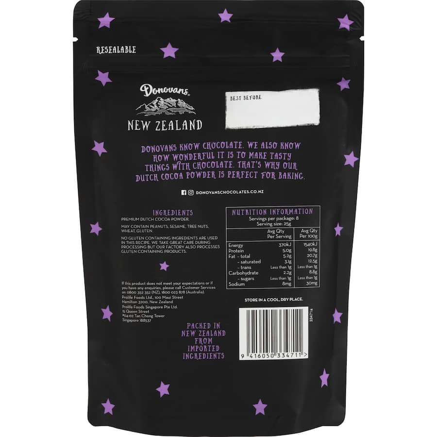 Donovans Cocoa Powder Premium Dutch 200g