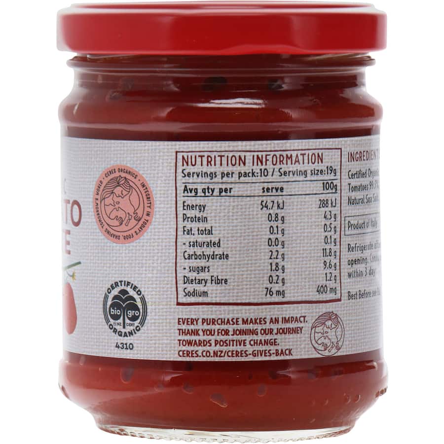Ceres Organics Tomato Paste  190g