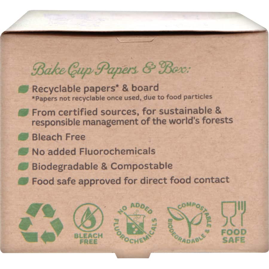 Mrs Rogers Premium Baking Cups Greaseproof Unbleached 60pack