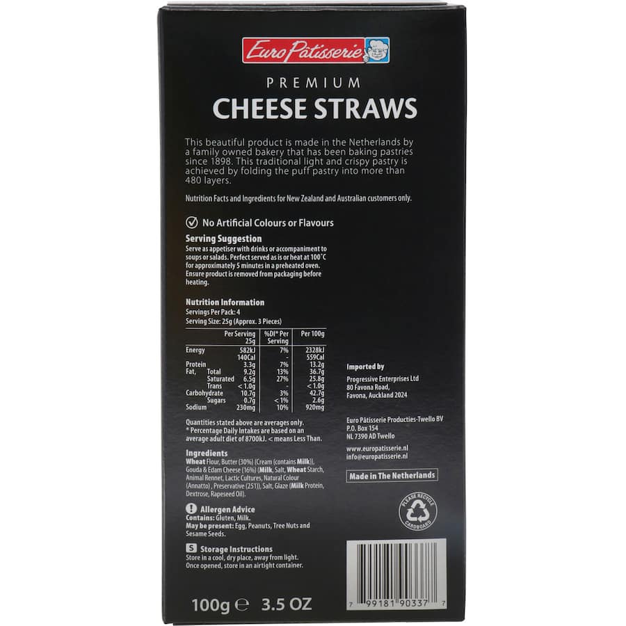 Euro Patisserie Crackers Cheese Straws 100g