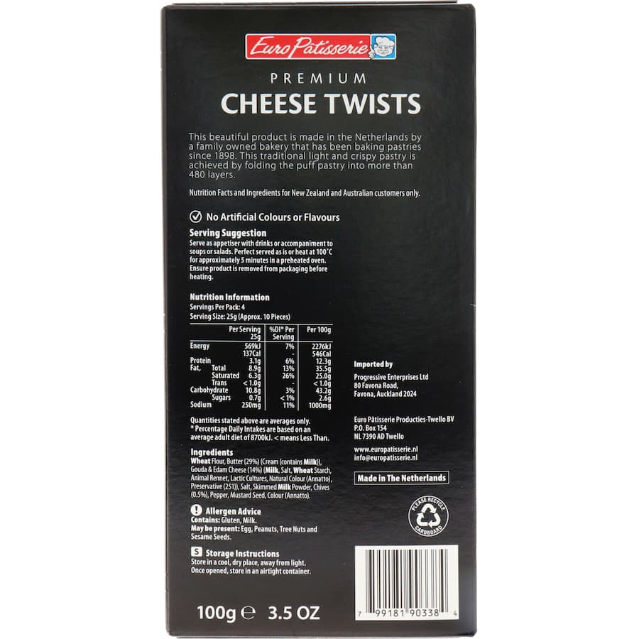 Euro Patisserie Crackers Cheese Twists 100g