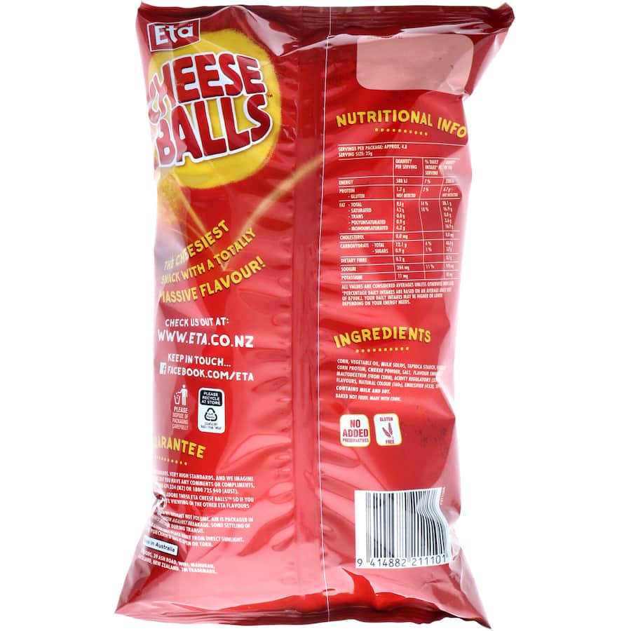 Eta Cheese Balls Corn Snacks  120g