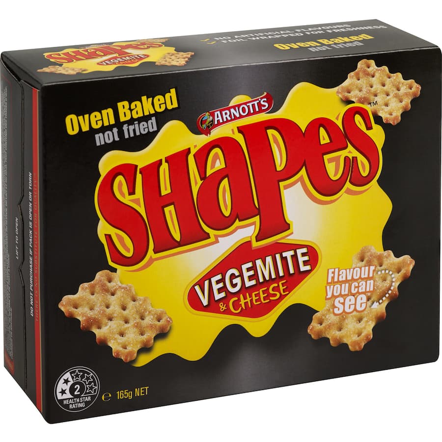 Arnotts Shapes Crackers Vegemite & Cheese 165g