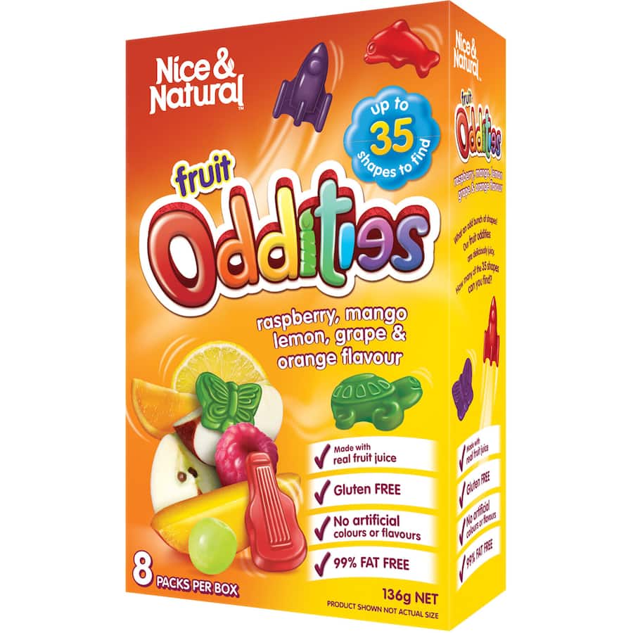 Nice & Natural Fruit Snacks Oddities 8pk 136g