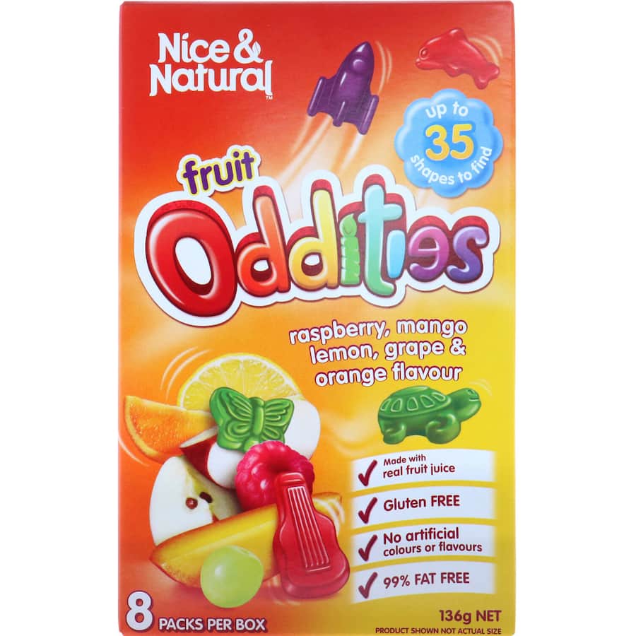 Nice & Natural Fruit Snacks Oddities 8pk 136g