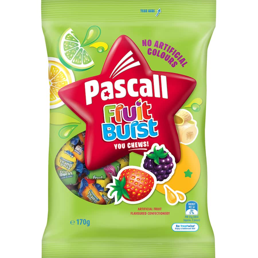 Pascall Lollies Fruit Bursts 170g