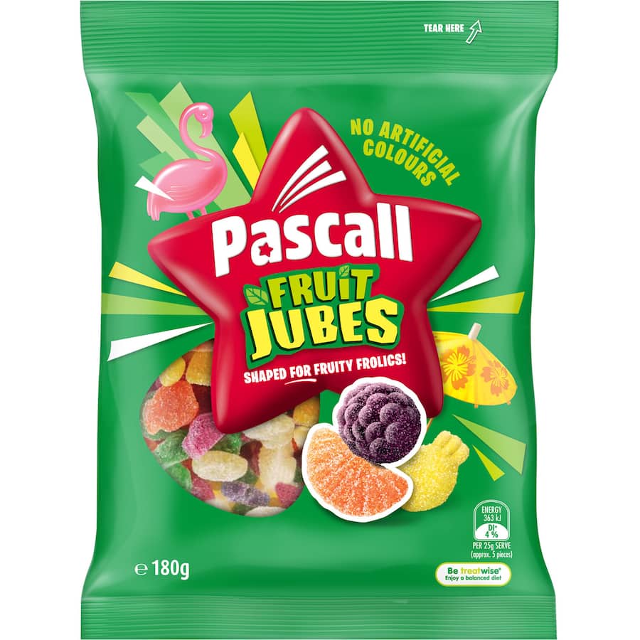 Pascall Lollies Fruit Jubes 180g