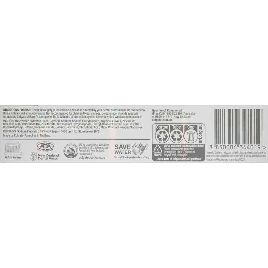 Colgate Total Antibacterial Toothpaste Charcoal Tube 115g