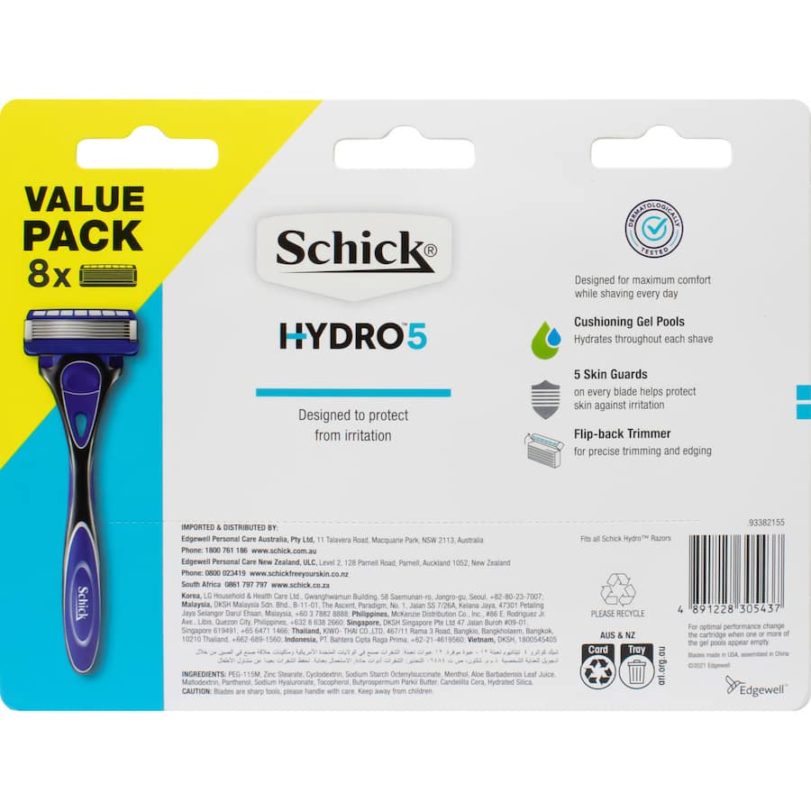 Schick Hydro 5 Razor Blades  8pack