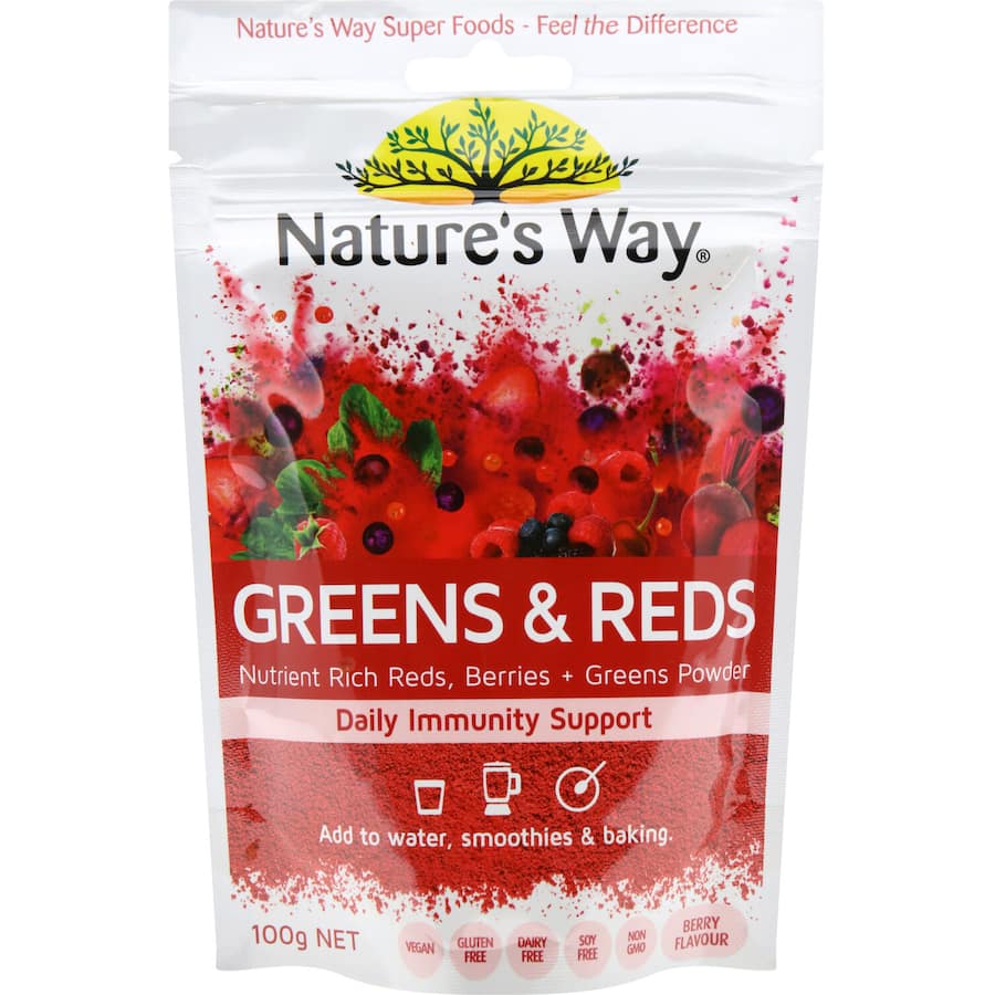 Natures Way Super Foods Greens & Reds Powder  100g