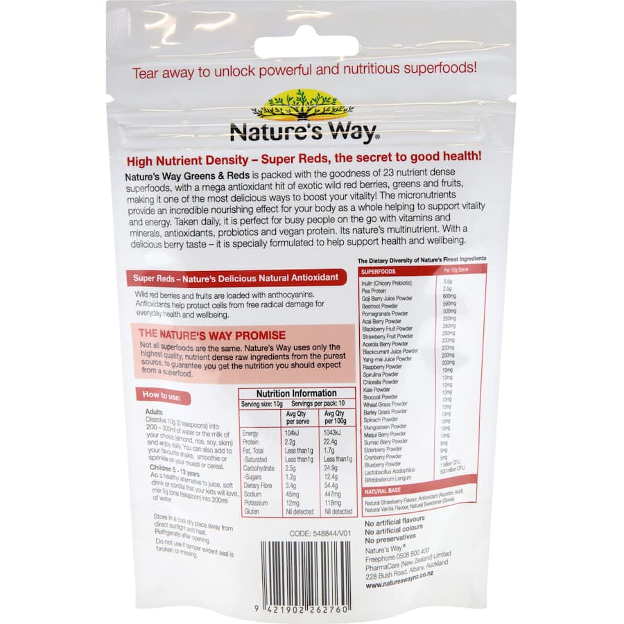 Natures Way Super Foods Greens & Reds Powder  100g