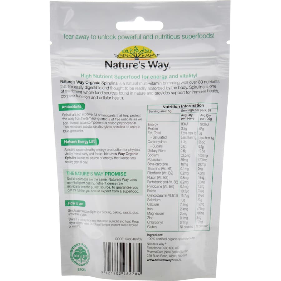 Natures Way Super Foods Spirulina  120g
