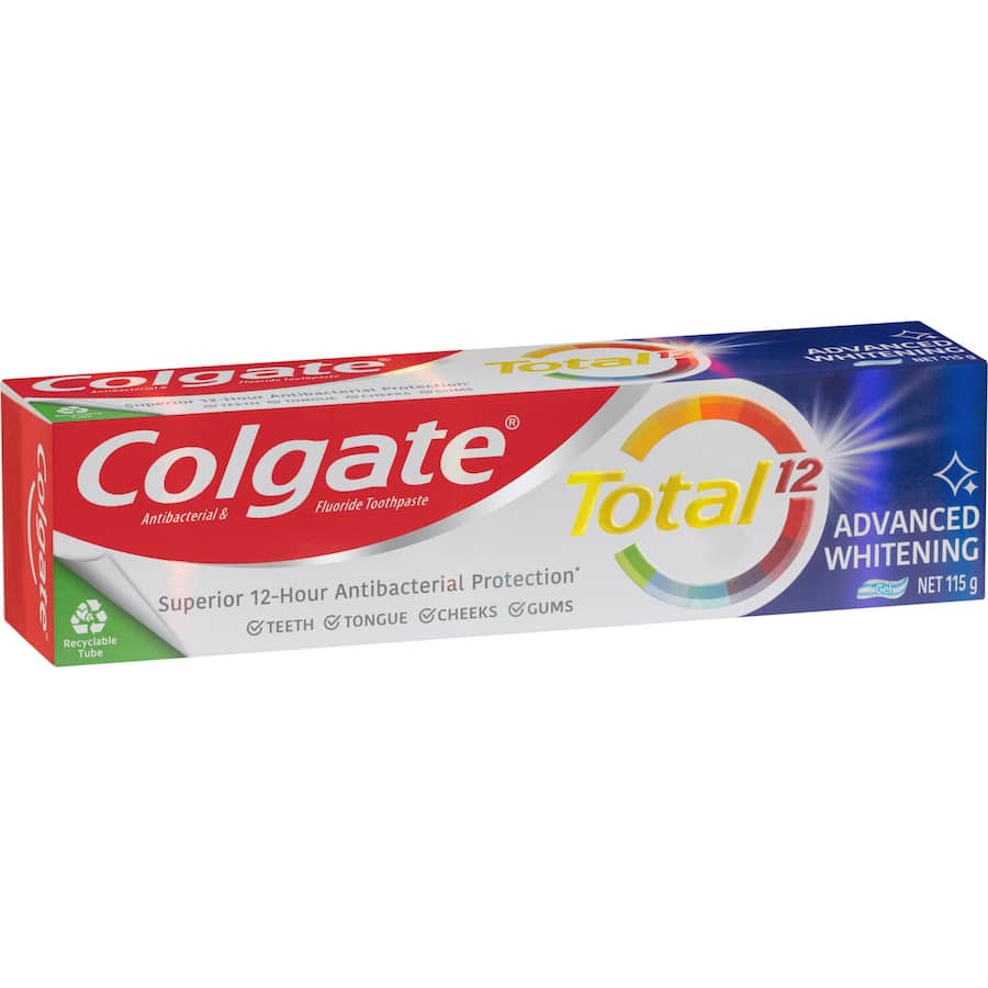 Colgate Total Antibacterial Toothpaste Whitening Tube 115g