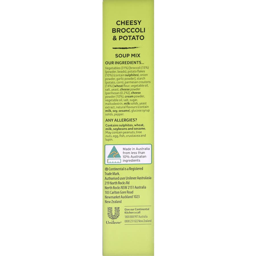 Continental Sensations Instant Soup Cheesy Broccoli & Potato 56g 2pack